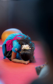 Remona Praying to her stage as she Finished